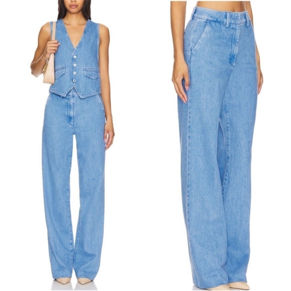 NWT Favorite Daughter The Fiona Denim Trouser Jeans in Seaport